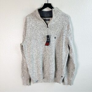 NWT Chaps Quarter Zip Gray Pullover Sweater Men’s Size Extra Large XL